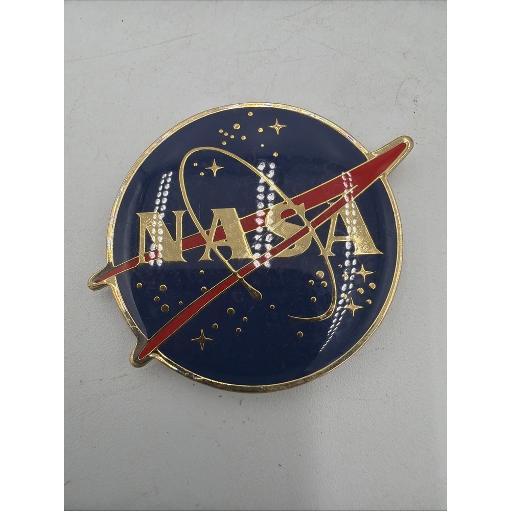 NASA Meatball Logo Enamel Magnet Blue Gold‎ Red Space Exploration Souvenir 1.5"